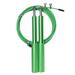 1 Set Steel Wire Jump Rope with Ergonomic Handle Free Adjustment Workout Rope Skipping Fitness Equipment for Kids Adults-Green