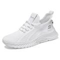 Womens Sneakers 2023 Fall Fashion Slip On Walking Shoes Lady Casual Knit Breathable Flats Tennis Shoes WHITE 37