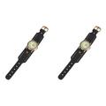 2 PC Ladies Watches Wrist Retro Style for Women Large Face Bracelet Leather Band Miss