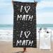 Lukts Microfiber Beach Towel - Sand Free Towels Are Quick Dry Super Absorbent - Perfect Pool Travel Camping Essentials - I Love Math Print For Adults 31.5 X63