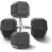 WF Athletic Supply Rubber Coated Solid Steel Cast-Iron Pair Dumbbells Rubber Hex dumbbells Hex Weights dumbbells for Muscle Toning Full Body Workout Home Gym Dumbbells Pair