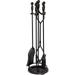 5 Pieces Fireplace Tools Sets Durable Wrought Iron Tool Set for Indoor Fireplace and Outdoor Fire Pit