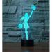 YSITIAN 3D Novelty Cheerleader Night Light Remote Control Touch Switch 16 Color Change LED Table Desk Lamp Acrylic Flat ABS Base USB Charger Home Decoration Toy YT-7530