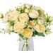 4 Bunches Artificial Peony with 20 Heads Flowers Fake Peonies Silk Flowers Bouquets for Wedding Home Table Party Window Decoration (Champagne)