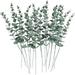 Zhuge 24pcs Eucalyptus Stems Decor Artificial Eucalyptus Leaves Faux Greenery Branches for Wedding Centerpiece Flower Floral Arrangement Farmhouse Home Decoration