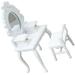 Make up Accessories 2 Pcs Vintage Dresser Stool Kids Models Miniature Makeup Table White Child