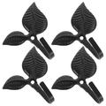 4pcs Wall Hook Clothes Hanger Hook Decorative Cast Iron Leaf Hook Metal Hook for Umbrella Keys Coat