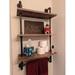 Rustic Bathroom Wall Shelves Industrial Pipe Wall Shelf for Bathroom 2-Tiers Wall Mounted Bathroom Shelves Over Toilet Storage Shelf