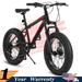 Ambifirner Kids Bike 20 Inch Wheels 4 Wide Fat Tire Snow Mountain Bike Ages 8-12 Year Old Steel Frame 7 Speed Teenager Children Kids Bicycles