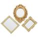 3 Pcs Dollhouse Mirror Ornament Gold Decorations Plastic Playes Child Decorative Round