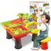 4-in-1 Sand Water Table Sandbox Table with Beach Sand Water Toy Kids Activity Sensory Play Table Summer Outdoor Toys for Toddler Boys Girls