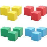 Colorful Building Blocks Small Cubes DIY Materials Wooden 12 Pcs Toy Playset Intelligent Toys for Children Kids Playsets