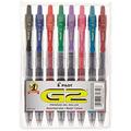 Pilot(R) G-2(TM) Retractable Gel .. Ink Rollerball Pen Bold .. Point 1.0 mm Assorted .. Barrels Assorted Ink Colors .. Pack of 8