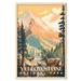 Yellowstone National Park National Parks Wall Poster Yellowstone National Park Wall Art Abstract Nature Landscape Forest Wall Art Pictures for Bedroom Office Living Room (UNFRAMED)24â€³ x 36â€³