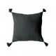 Coussin dehoussable en coton recycle gris anthracite bombay - 40x40cm - Gris anthracite - Gris