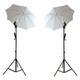 Ex-Pro Continuous Dual [2 units] Photography Lighting kit including 105w (Eqiv 750w), stands, brackets & Umbrella