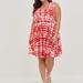 Torrid Dresses | Euc Torrid Smocked Skater Red/White Tie-Dye Print Dress Size 3 | Color: Red/White | Size: Torrid Size 3