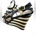 Kate Spade Shoes | Kate Spade New York Cindy Stripe Wedge Sandal Shoe Size 6 Black & White | Color: Black/Cream | Size: 6