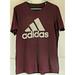 Adidas Tops | Adidas Amplifier Tee Burgundy Gray Logo Short Sleeve Athletic Shirt Size L | Color: Red | Size: L