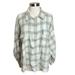 American Eagle Outfitters Tops | American Eagle Shirt Womens Large Green White Check Plaid Cotton Popover Top New | Color: Green/White | Size: L