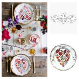 Anthropologie Dining | Anthropologie Fanciphile Nathalie Lte 10" Dinner Gold Ruffled Rim Plate | Color: Red/White | Size: Os