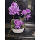 Real Touch Lilac/Purple Artificial Orchid Plant with large phalaenopsis leaves
