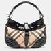 Burberry Bags | Burberry Black/Beige Nova Check Pvc And Patent Leather Hobo | Color: Black | Size: Os