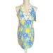 Lilly Pulitzer Dresses | Lily Pulitzer Halter Top Dress Blue Yellow Midi Dress Womens Size 2 Patterned | Color: Blue/Yellow | Size: 2