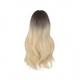 Long Brown To Blonde Curly Wig Dark Roots Great Wavy Natural Synthetic Wig For Women Daily Party