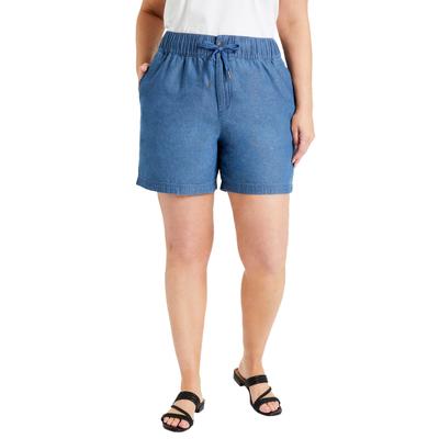 Plus Size Women's Denim Bermuda Shorts by June+Vie in Medium Wash (Size 18/20)