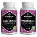 Mariendistel 500 mg Extrakt hochdosiert vegan Doppepack 2x90 St Kapseln