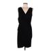 Ann Taylor Casual Dress - Wrap V Neck Sleeveless: Black Solid Dresses - Women's Size Medium