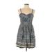 American Rag Cie Cocktail Dress - Mini Sweetheart Sleeveless: Blue Dresses - Women's Size Large