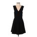 FELICITY & COCO Cocktail Dress - A-Line: Black Solid Dresses - Women's Size Small