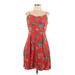 Old Navy Casual Dress - Mini V-Neck Sleeveless: Red Print Dresses - Women's Size Large