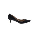 Badgley Mischka Heels: Slip-on Kitten Heel Cocktail Black Solid Shoes - Women's Size 7 - Pointed Toe