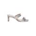 Kelly & Katie Heels: Silver Snake Print Shoes - Women's Size 8
