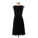 Banana Republic Casual Dress - Party Crew Neck Sleeveless: Black Solid Dresses - Women's Size 0