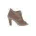 Paul Green Heels: Tan Print Shoes - Women's Size 4 - Peep Toe