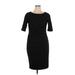 Lela Rose Casual Dress - Sheath: Black Solid Dresses - Women's Size 14