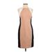 Ann Taylor Cocktail Dress - Sheath: Tan Color Block Dresses - Women's Size 2