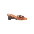 Life Stride Wedges: Brown Solid Shoes - Women's Size 8 - Open Toe
