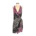 Parker Casual Dress - Mini V-Neck Sleeveless: Gray Chevron Dresses - Women's Size X-Small