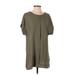 H&M Casual Dress - Mini Crew Neck Short sleeves: Green Solid Dresses - Women's Size 2