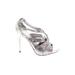 Ivanka Trump Heels: Slip-on Stilleto Glamorous Silver Shoes - Women's Size 6 1/2 - Almond Toe