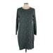 Boden Casual Dress - Sweater Dress Crew Neck 3/4 sleeves: Gray Dresses - Women's Size 10