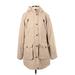 Apt. 9 Coat: Mid-Length Tan Print Jackets & Outerwear - Women's Size Small