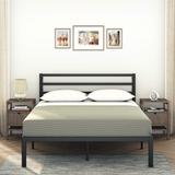 Modern Full Platform Metal Bed Frame with Headboard, Heavy Duty Metal Bed Frame, Sturdy Mattress Support, Under Bed Storage