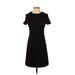 Uniqlo Casual Dress - A-Line High Neck Short sleeves: Black Print Dresses - Women's Size Small