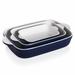 Casserole Dish for Oven, Ceramic Non-Stick Roasting Baking Dish Sets of 3, Rectangular Lasagna Pan Deep, 13 x 9.4 Inch